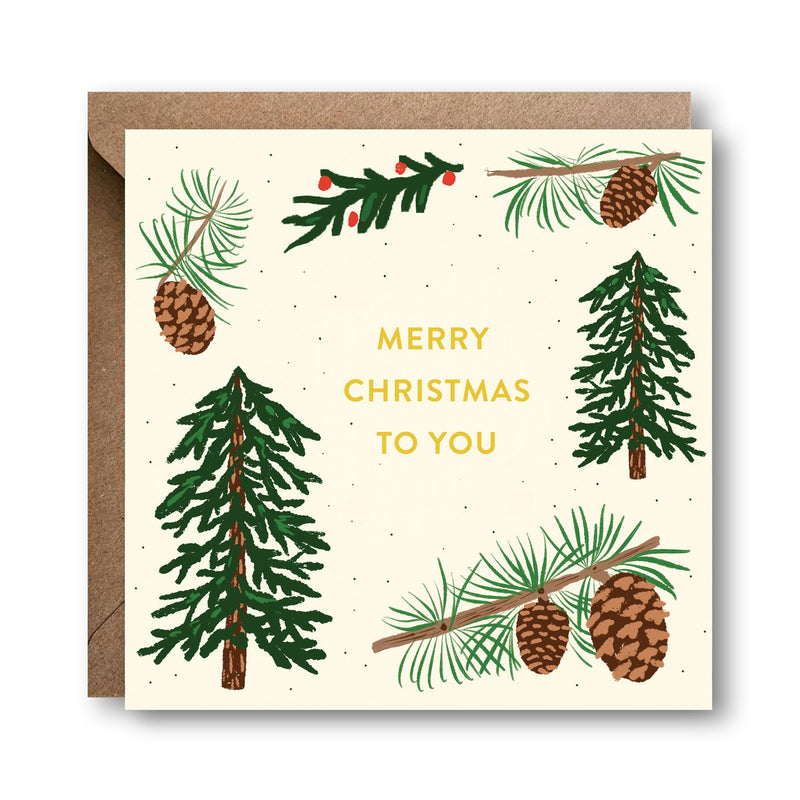 Pinecones Christmas Card