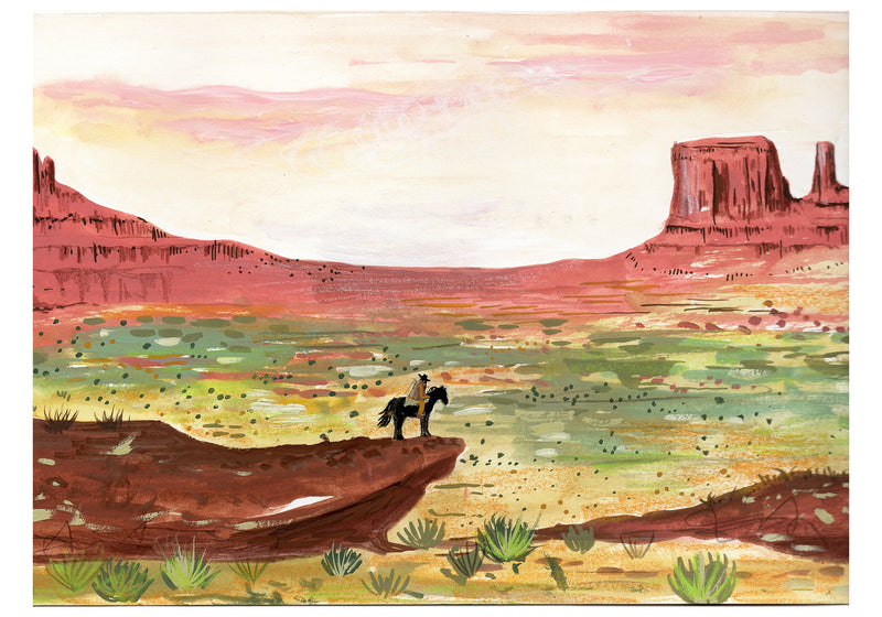 Cowboy Landscape Print