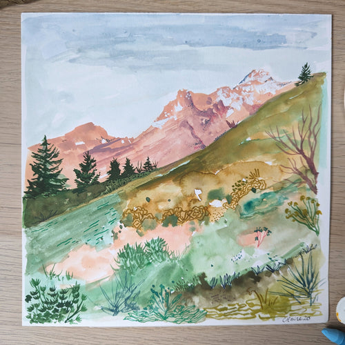 Swiss Mountains Original Painting