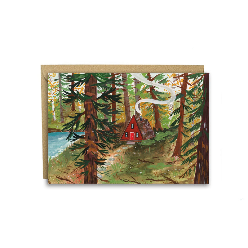 A-Frame Cabin in the Woods Card