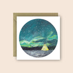 Tipi Under The Northern Lights Greeting Card
