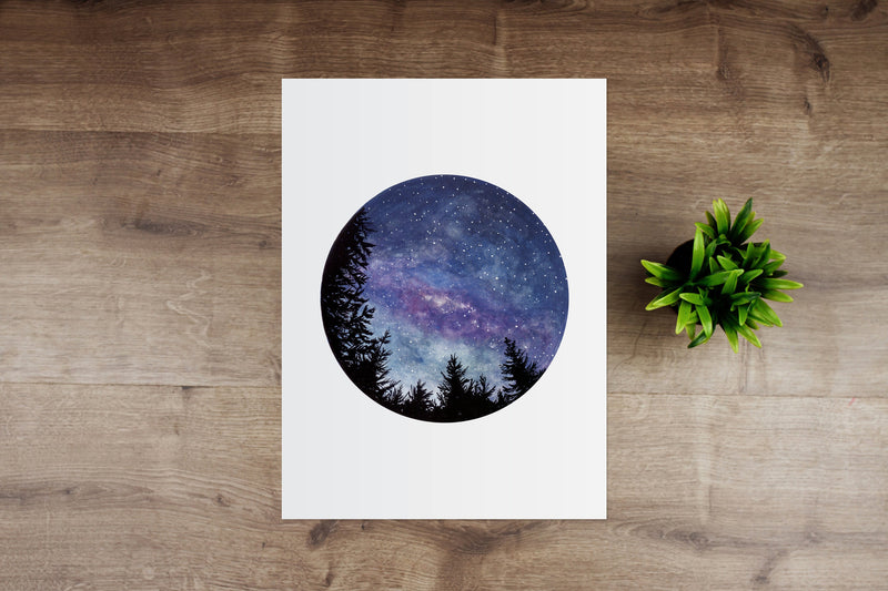 New Zealand Starry Sky Print A4