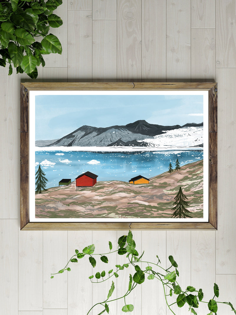 Greenland Cabins Print