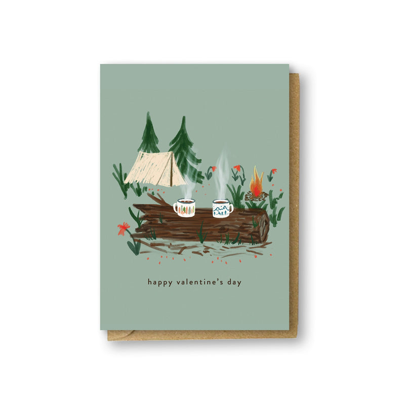 Happy Valentines Day Camping Card