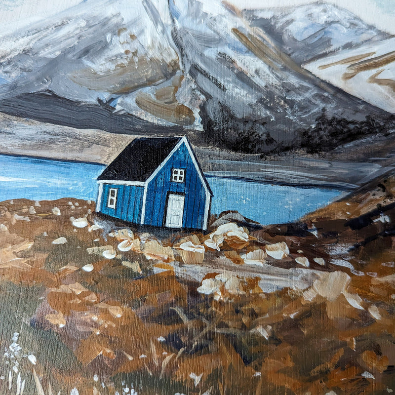 Blue Cabin Original Acrylic Painting