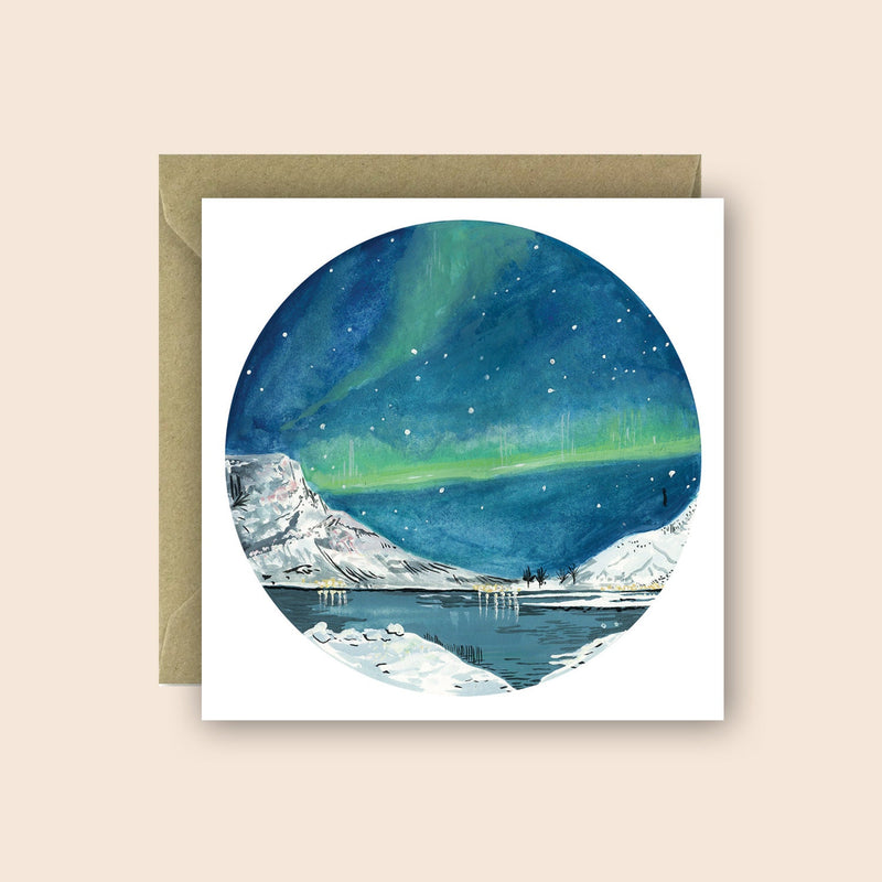 Greenland Northern Lights Greetings Card