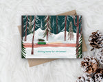 Driving Home For Christmas Camper Van - Illustrated Card