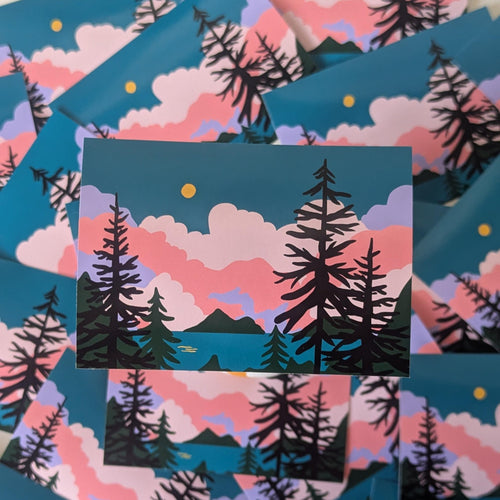 Pink Clouds Vinyl Sticker