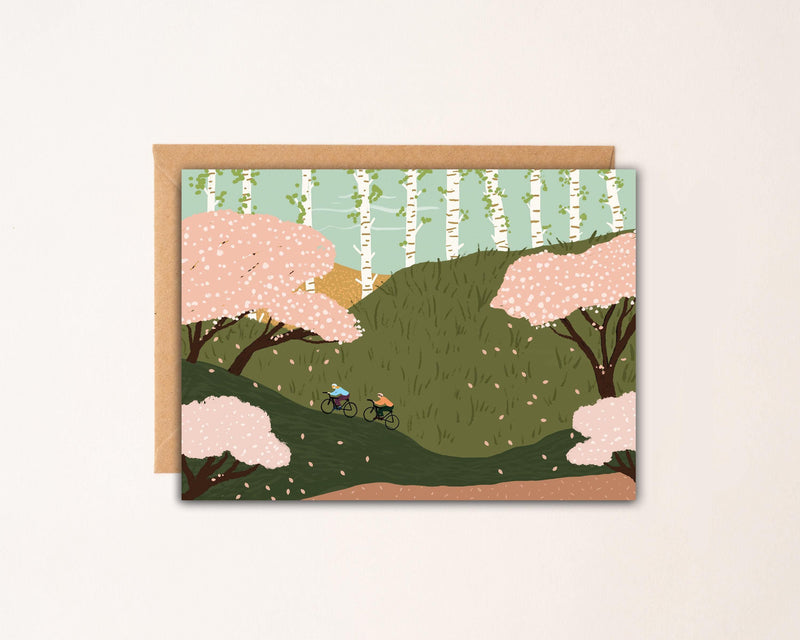 Cherry Blossom Cycling Card