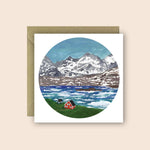 Cabin By The Mountains Greetings Card