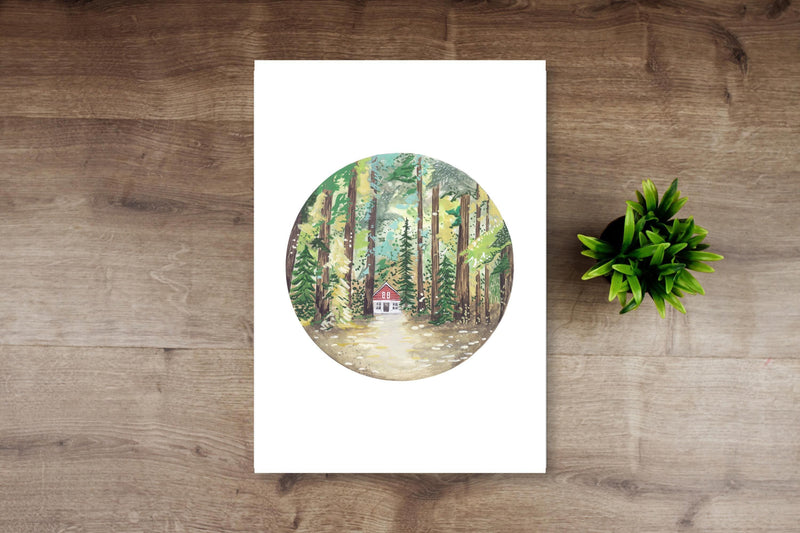 Cabin In The Woods Art Print