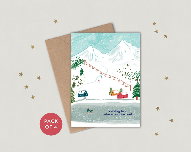 Pack of 4 - Winter Wonderland Christmas Cards