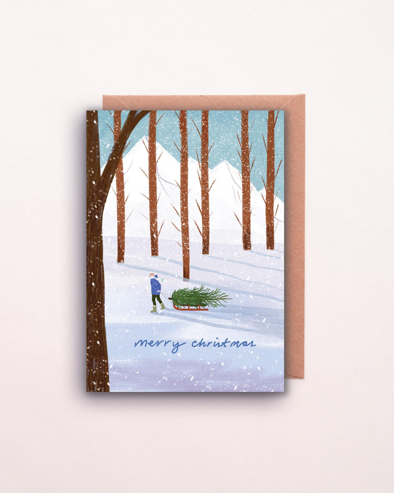 Pack of 4 - Christmas Sleigh Cards