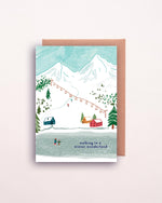 Winter Wonderland Christmas Card | Illustrated Skiing Christmas Card