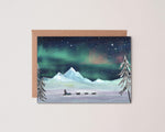 Pack of 4 - Lappland Dog Sledding Cards | Illustrated Christmas Card Pack