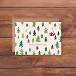 Cabin in the  Forest Christmas Card | Illustrated Christmas Card