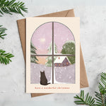 Cat Window Christmas Card | Illustrated Card