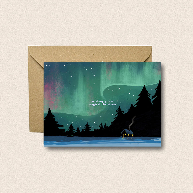 Pack of 4 Stars and Forests Illustrated Christmas Cards
