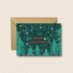 Pack of 4 Stars and Forests Illustrated Christmas Cards