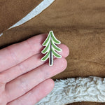 Pine Tree Wooden Pin Brooch