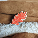 Oak Leaf Wooden Pin Brooch