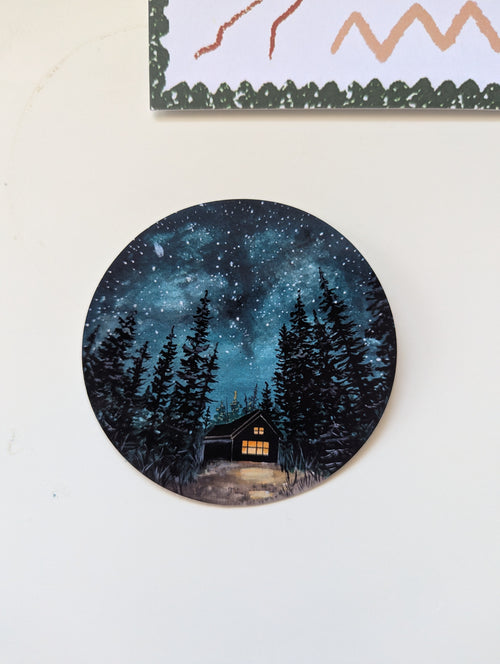 Cabin Under The Stars Vinyl Sticker
