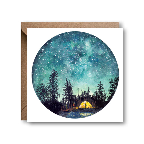 Camping At Night Card