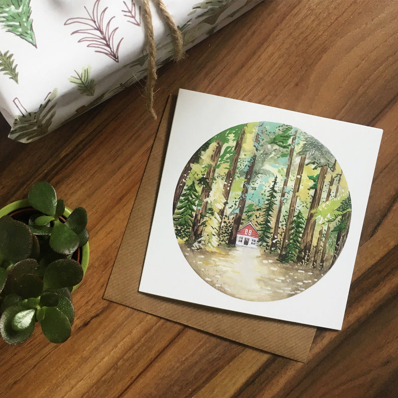 Cabin In The Woods Greetings Card