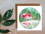 Red Cabin Greetings Card