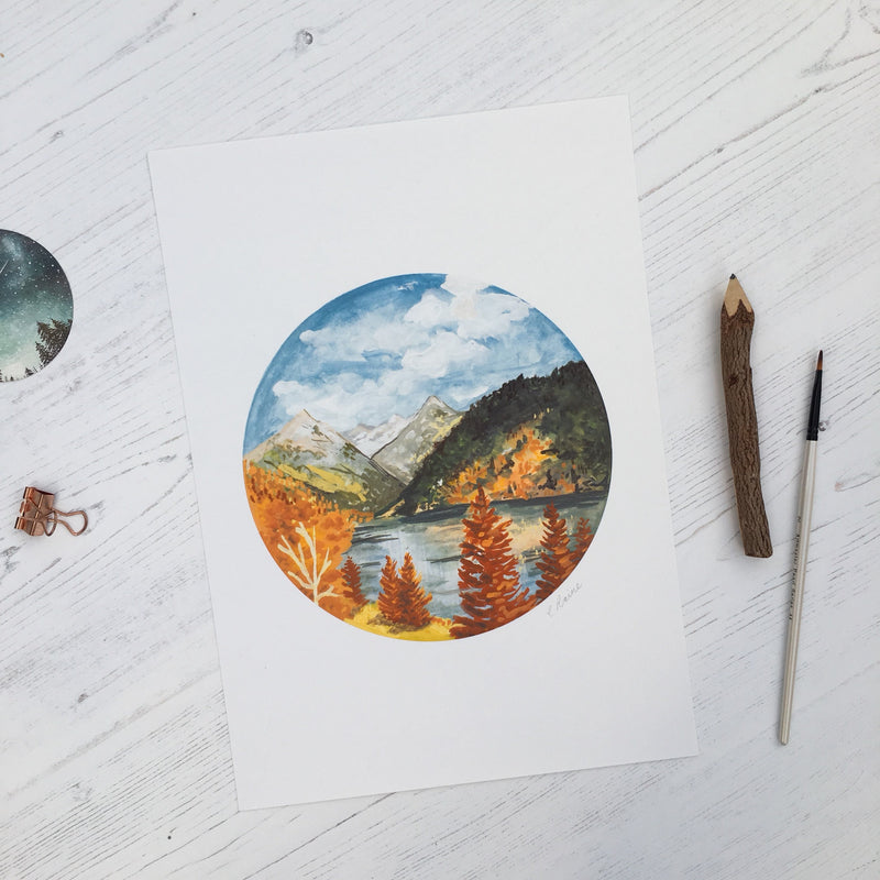 Rocky Mountains in Fall Print | Autumn Print A4