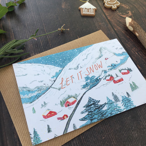 Let It Snow Recycled Christmas Card
