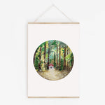 Cabin In The Woods Watercolour Art Print