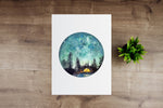 Camping at Night Giclée Watercolour Art Print