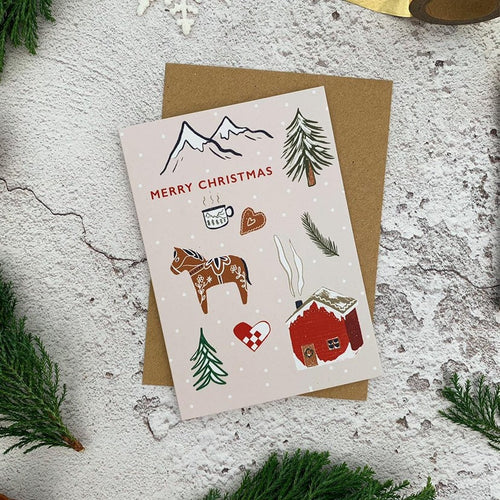 Danish Illustrated Christmas Card - Single