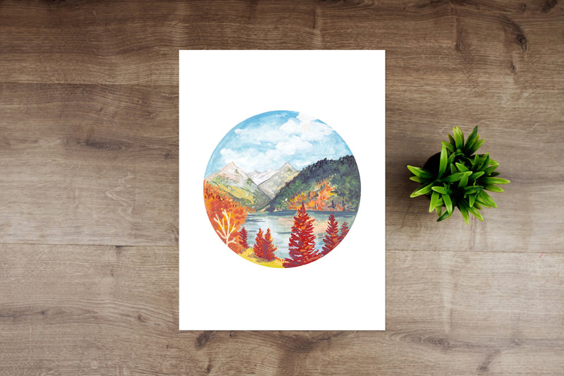Rocky Mountains in Fall Print | Autumn Print A4