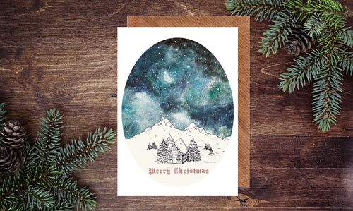 Starry Snowglobe Christmas Card
