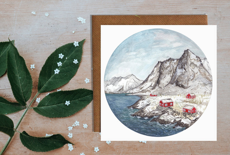 Lofoten Islands Norway Greetings Card