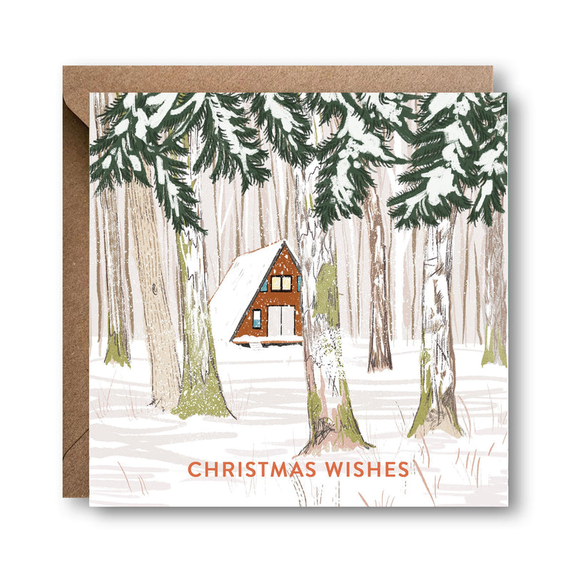 Cabin Wishes Christmas Card