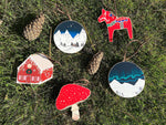 Toadstool Wooden Christmas Decoration