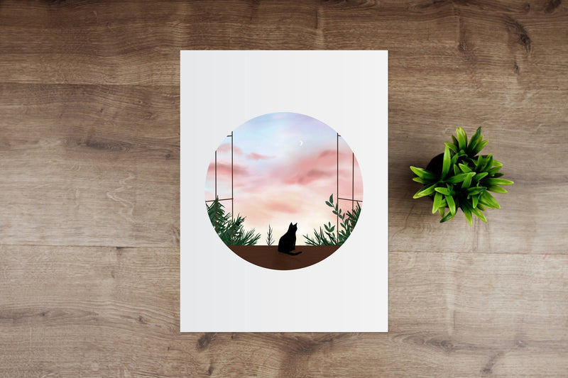 Cat in the Window Print