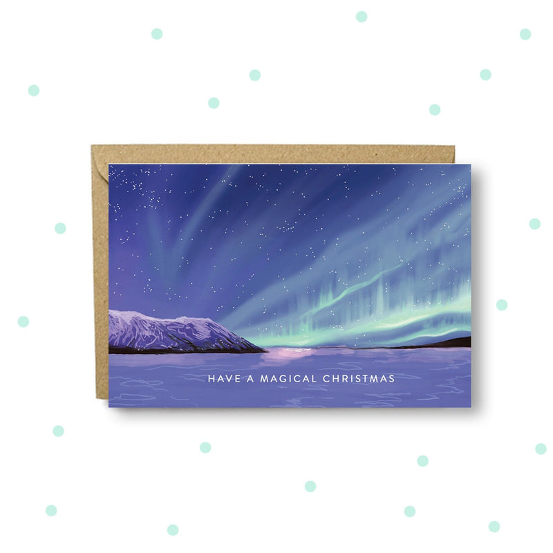 Magical Aurora Christmas Card Set - Pack of 4