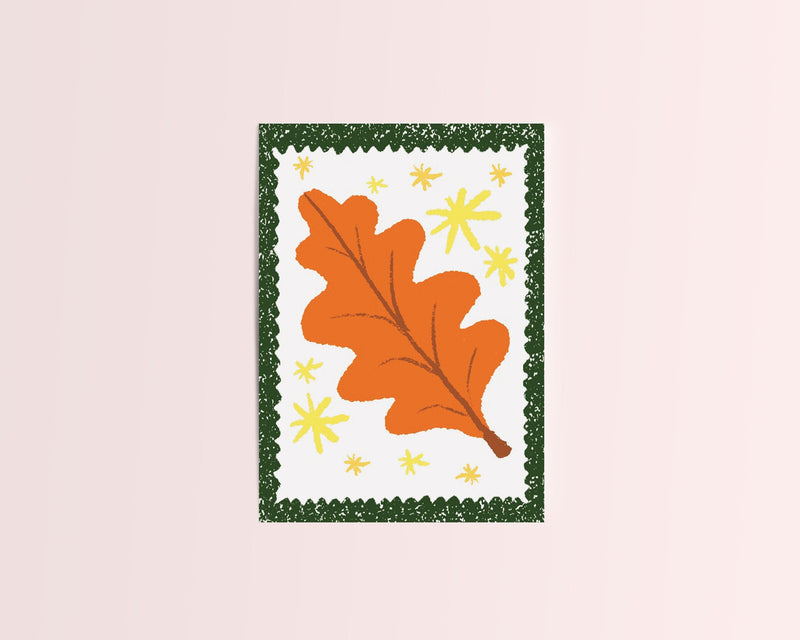 Autumn Leaf Illustrated Postcard