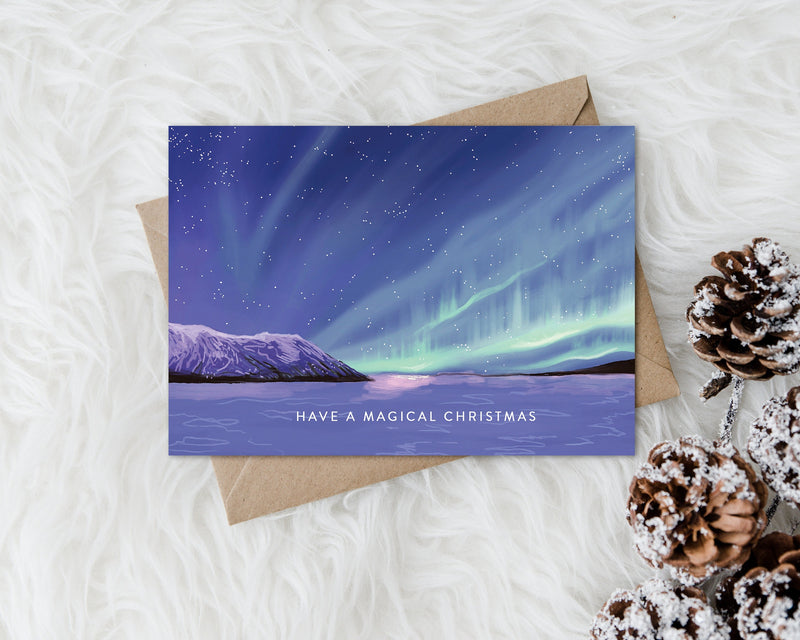 Magical Aurora Christmas Card Set - Pack of 4