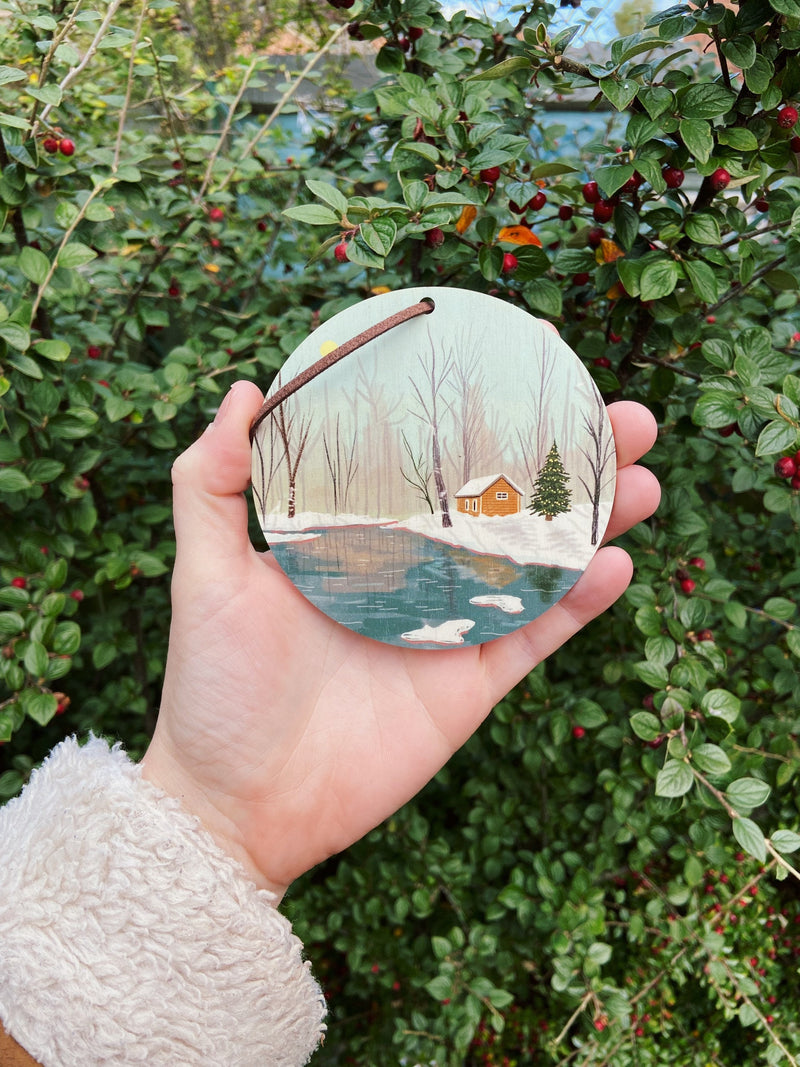 Winter Cabin Wooden Christmas Decoration