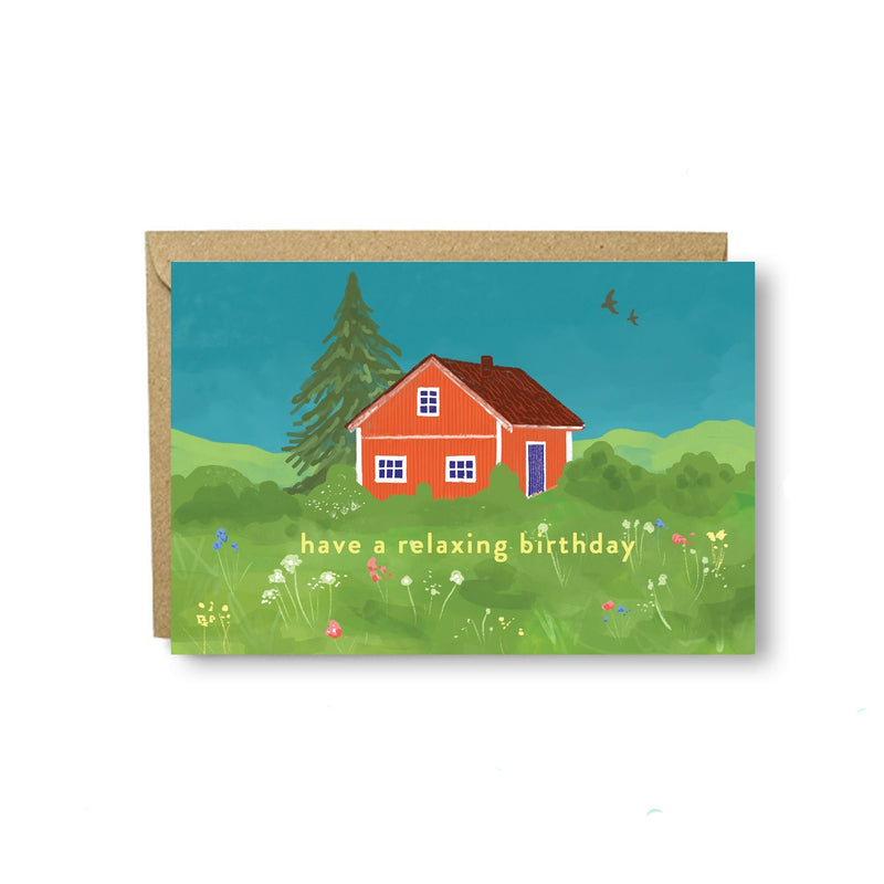 Relaxing Birthday Summerhouse Card