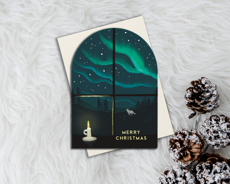 Christmas Window Aurora Card