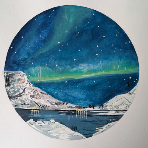Greenland Northern Lights Original Painting